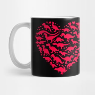 Dinosaurs Heart Valentines day Mug